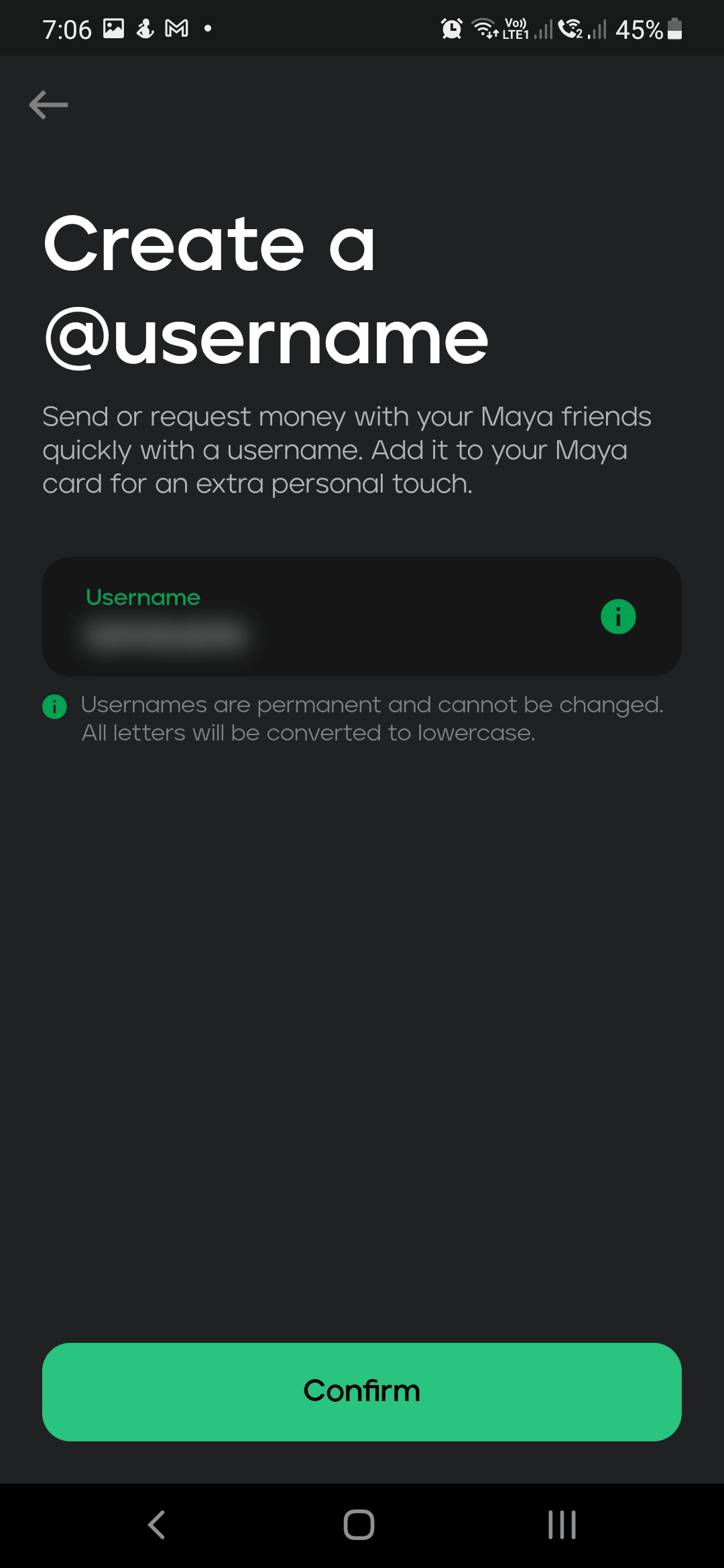 Maya Create Username Step 5