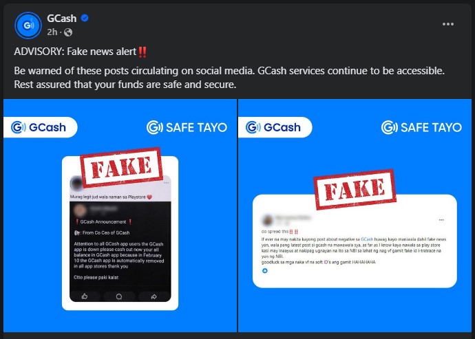 GCash fake news advisory